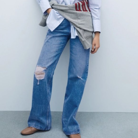 Zara High Rise Mom Jeans - Picture 1 of 8